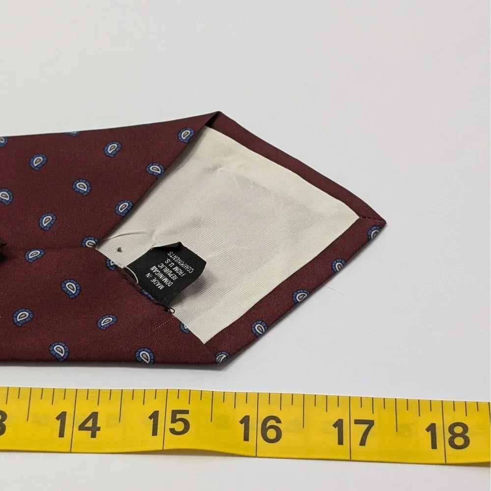 Kids Clip On Boys Tie Mini Paisley Foulard Pre Tied Burgundy Red Blue Beige Tan